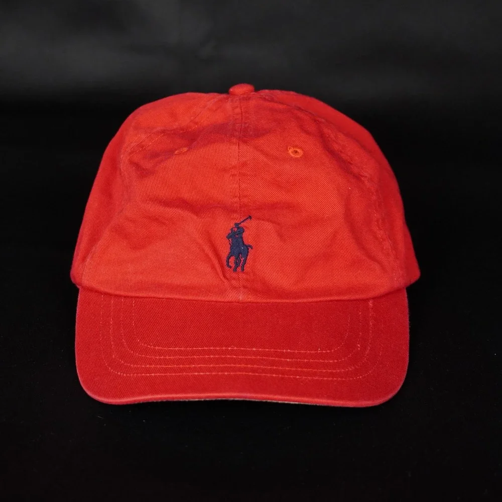 Vintage Polo Ralph Lauren Baseball Cap Mens Red Pony Logo Adjustable Hat